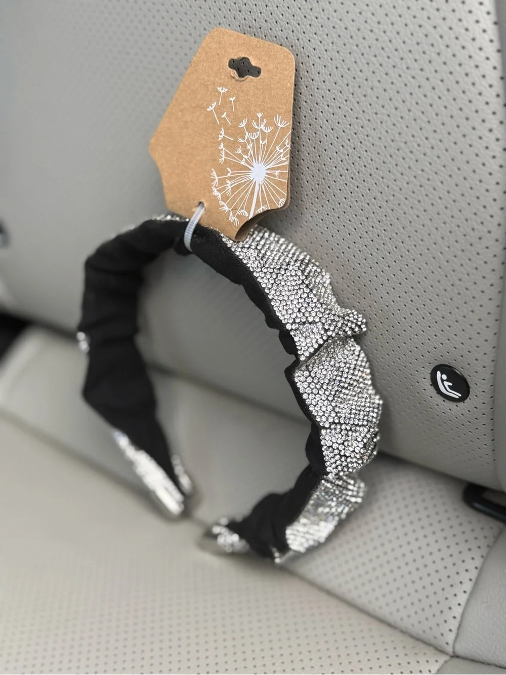 Rhinestone Embellished Black Headband🤍🩶🖤